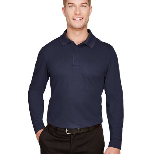 Men's CrownLux Performance® Plaited Long Sleeve Polo Thumbnail