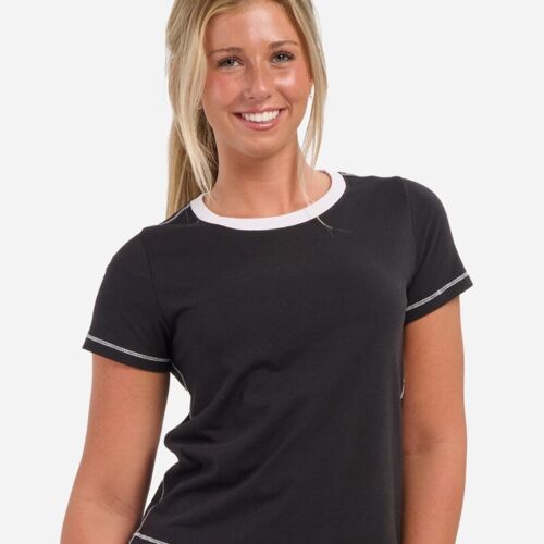 Women's Contrast Stitch Baby Tee Thumbnail