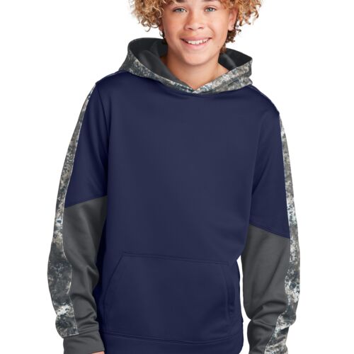 Youth Sport Wick ® Mineral Freeze Fleece Colorblock Hooded Pullover Thumbnail