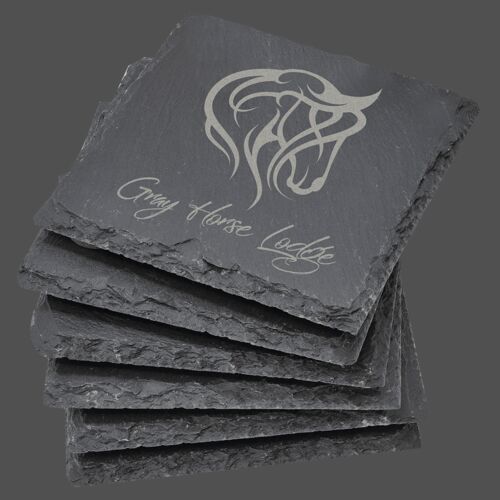 4" x 4" Square Slate Coaster Set-6 Piece Thumbnail