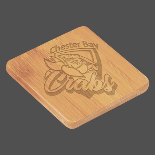 3 3/4" x 3 3/4" Bamboo Square 6-Coaster Set with Holder Thumbnail
